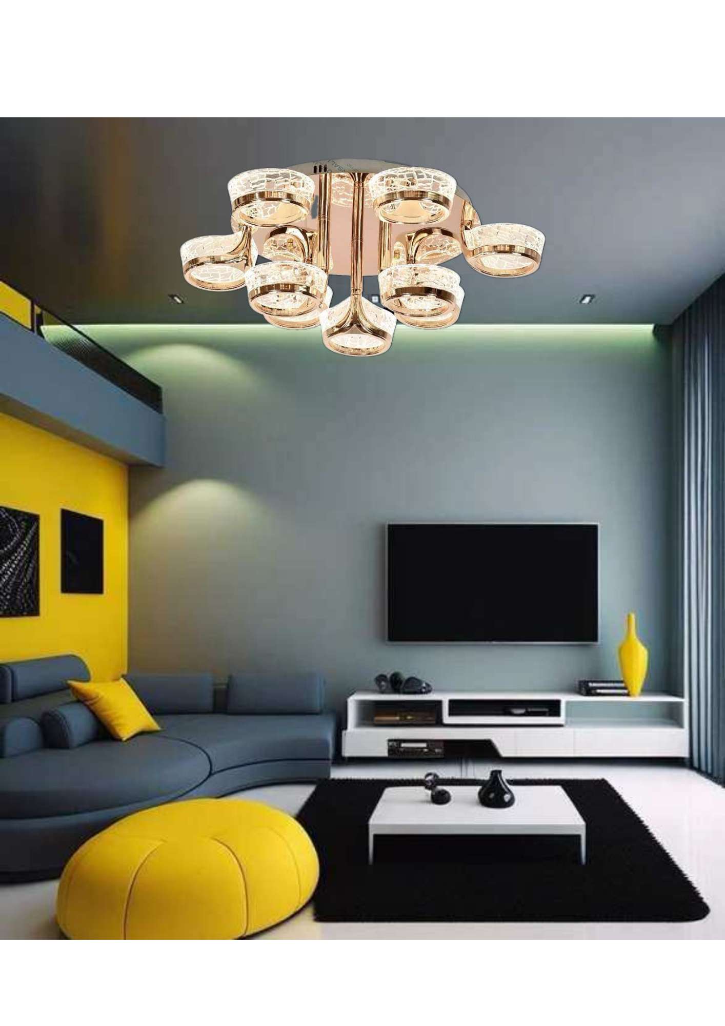 Beyond Lights - Round Crystal Ceiling Light-LC